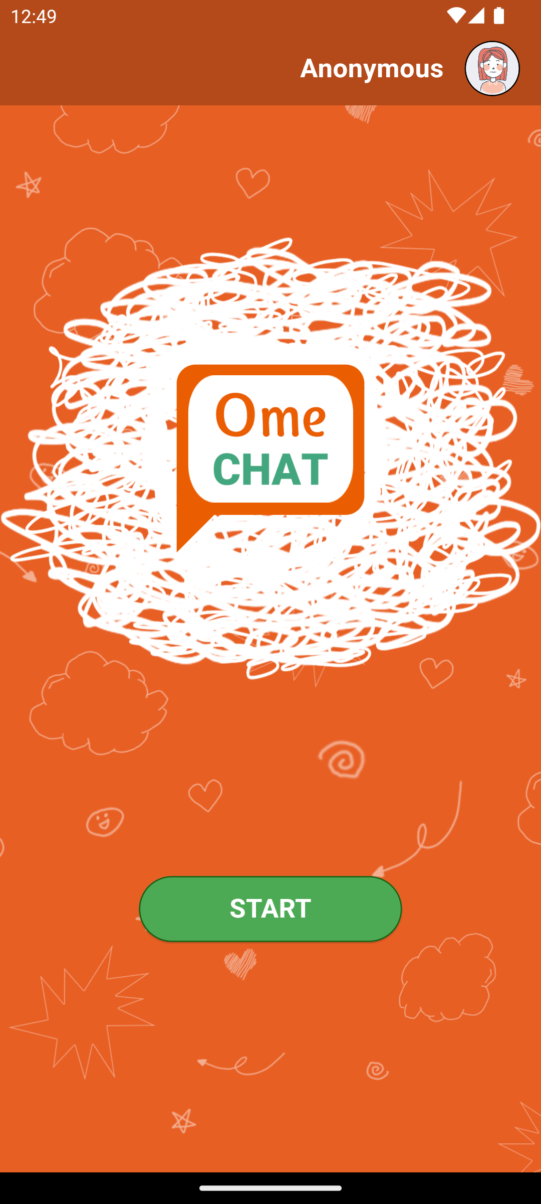 OmeChat home screen